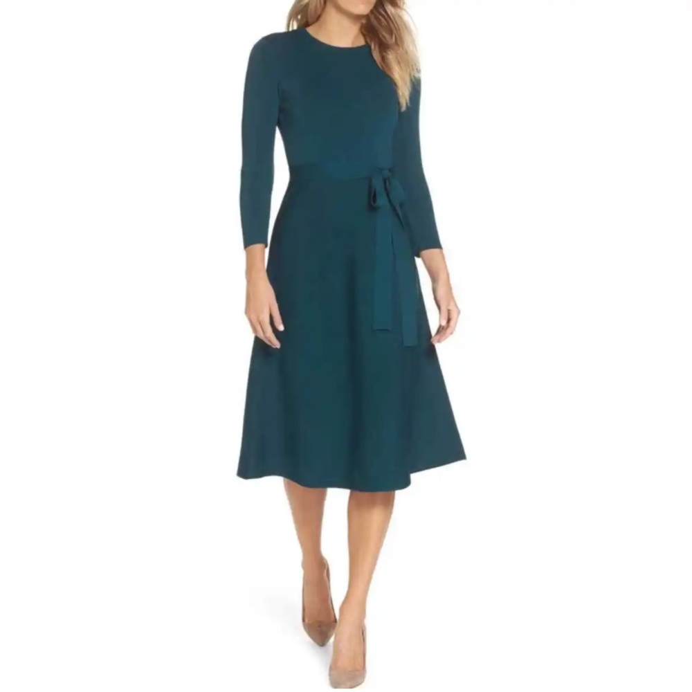 Eliza J dark teal cocktail dress